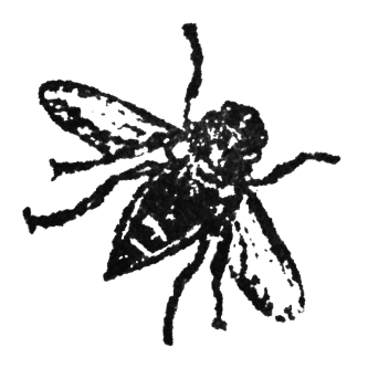 ink stamp of a bee